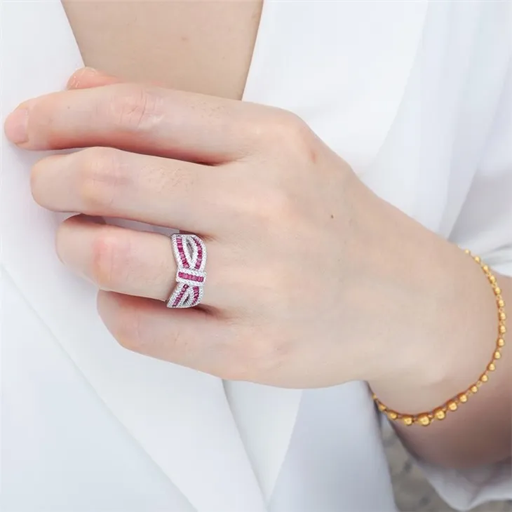 Pink CZ Ring 925 Sterling Silver 05 Pink CZ Ring 925 Sterling Silver 05
