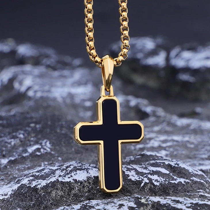 316L Stainless Steel Box Chain Black Onyx Cross Pendant Necklace – Wholesale & Customizable suppliers 316L Stainless Steel Box Chain Black Onyx Cross Pendant Necklace – Wholesale & Customizable suppliers