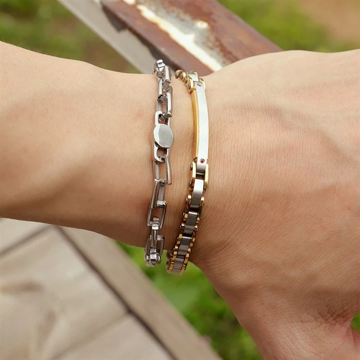 316L Stainless Steel Moissanite Slim Link Bracelet Gold Finish – Wholesale & Customizable price 316L Stainless Steel Moissanite Slim Link Bracelet Gold Finish – Wholesale & Customizable price