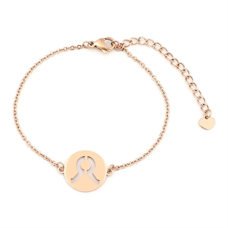 Rose Gold Zodiac Symbol Disc Chain Bracelet Rose Gold Zodiac Symbol Disc Chain Bracelet
