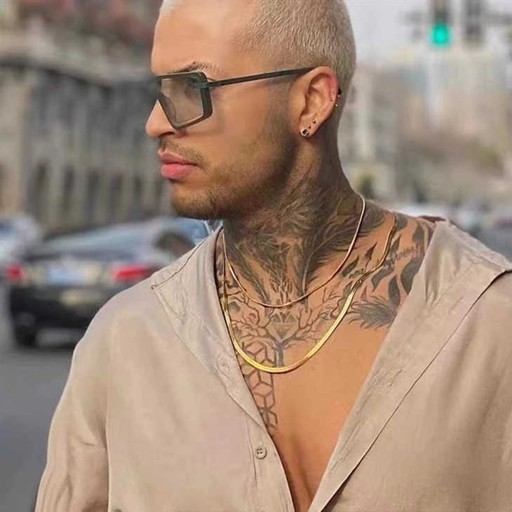 Stainless Steel Herringbone Chain Necklace in Gold & Silver best Stainless Steel Herringbone Chain Necklace in Gold & Silver best