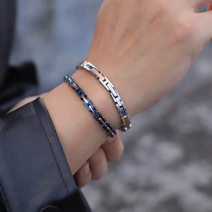 Segmented Stainless Steel Ceramic Inlay Bracelet price Segmented Stainless Steel Ceramic Inlay Bracelet price