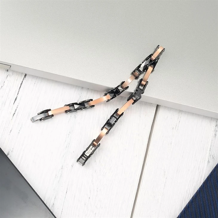 Ceramic Fusion Dual-Tone Link Bracelet factory Ceramic Fusion Dual-Tone Link Bracelet factory
