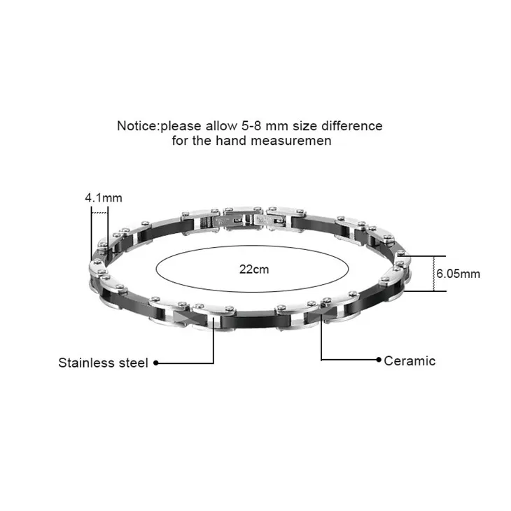 Ceramic Fusion Silver Contrast Link Bracelet factory Ceramic Fusion Silver Contrast Link Bracelet factory