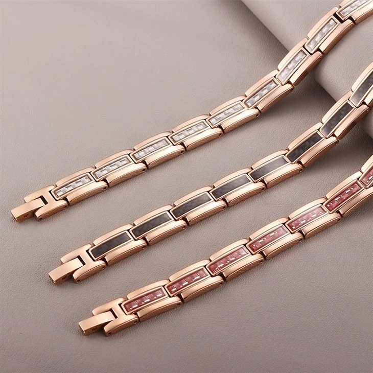 Titanium Link Bracelet With Ceramic And Health Elements high quality Titanium Link Bracelet With Ceramic And Health Elements high quality