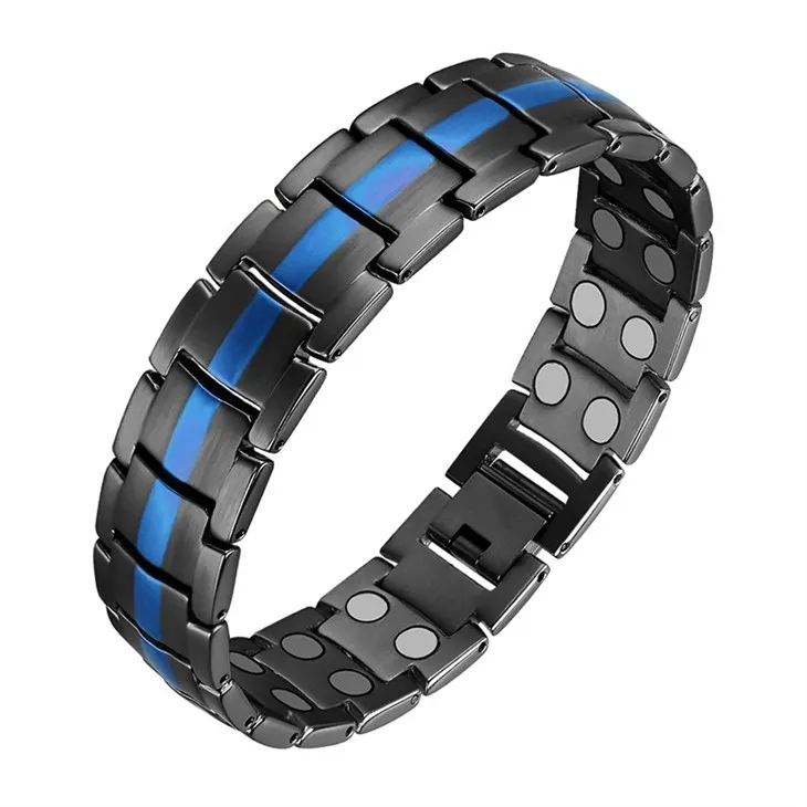 Titanium Link Bracelet With Magnet Inlays factory Titanium Link Bracelet With Magnet Inlays factory