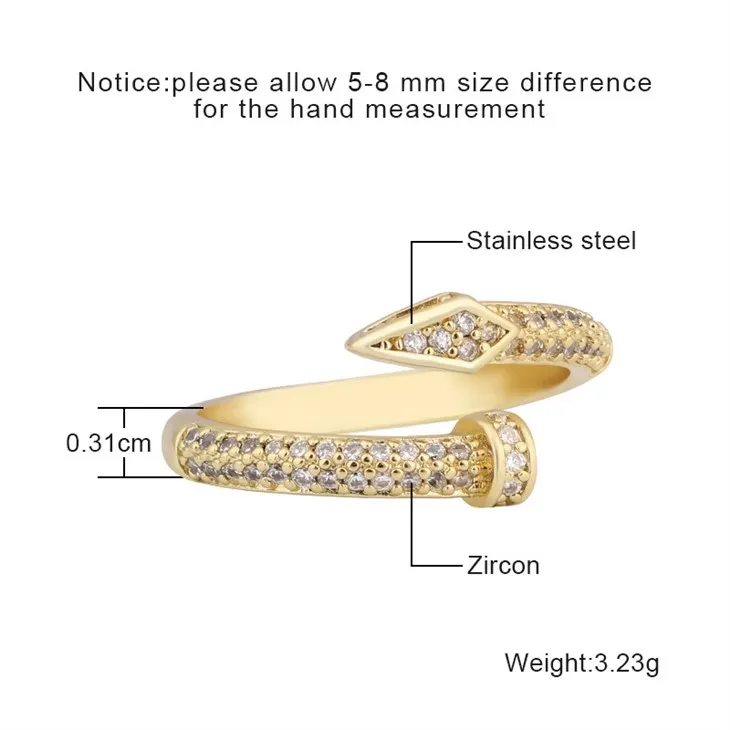 Arrowhead Micro Pavé Zircon Open Band Ring high quality Arrowhead Micro Pavé Zircon Open Band Ring high quality