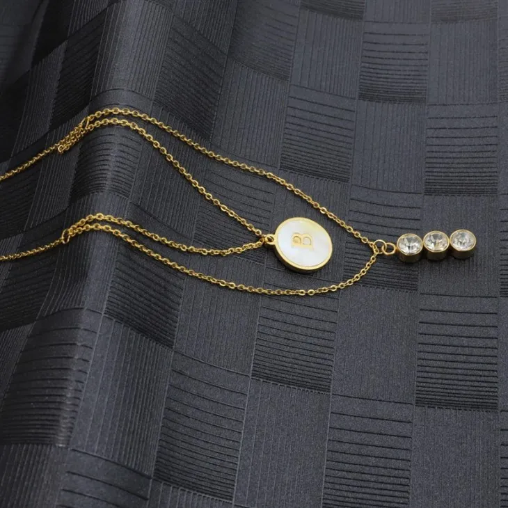 Gold Layered Pearl Initial & Three-Zircon Pendant Necklace high quality Gold Layered Pearl Initial & Three-Zircon Pendant Necklace high quality