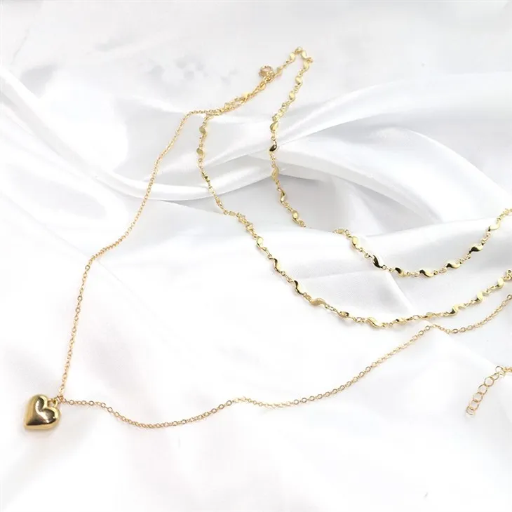 Triple Layer Heart Pendant Necklace high quality Triple Layer Heart Pendant Necklace high quality