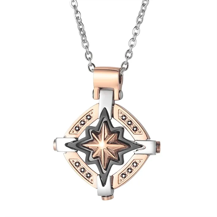 Multicolor Star Cross Pendant Necklace With Zircon Multicolor Star Cross Pendant Necklace With Zircon