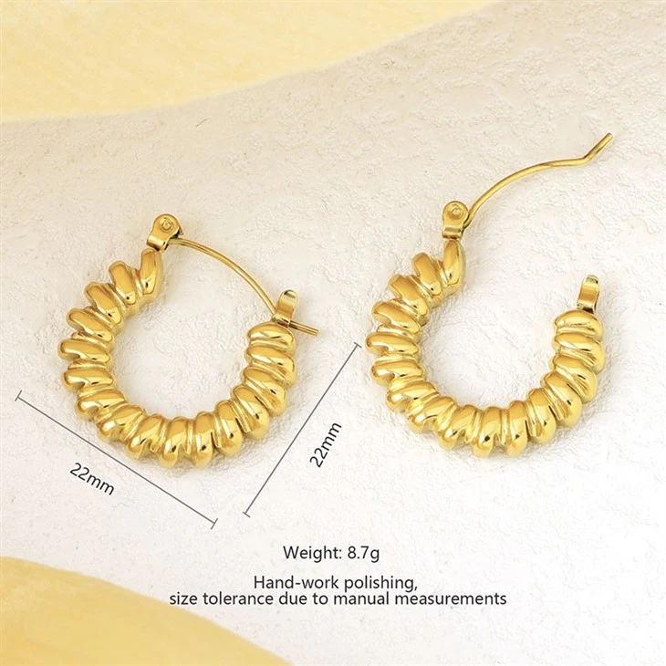 Stainless Steel PVD Polished Rope Twist Hoop Earrings best Stainless Steel PVD Polished Rope Twist Hoop Earrings best
