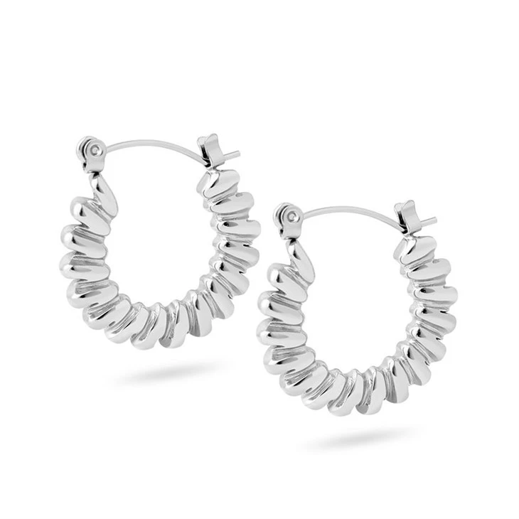 Stainless Steel PVD Polished Rope Twist Hoop Earrings suppliers Stainless Steel PVD Polished Rope Twist Hoop Earrings suppliers