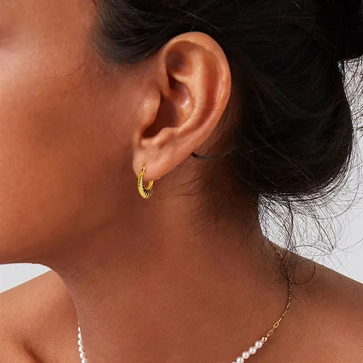 Stainless Steel PVD Plated Chunky Spiral Hoop Earrings price